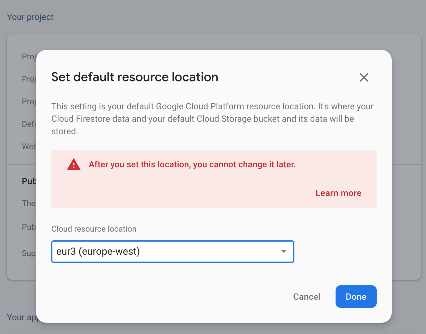 Set the default resource location
