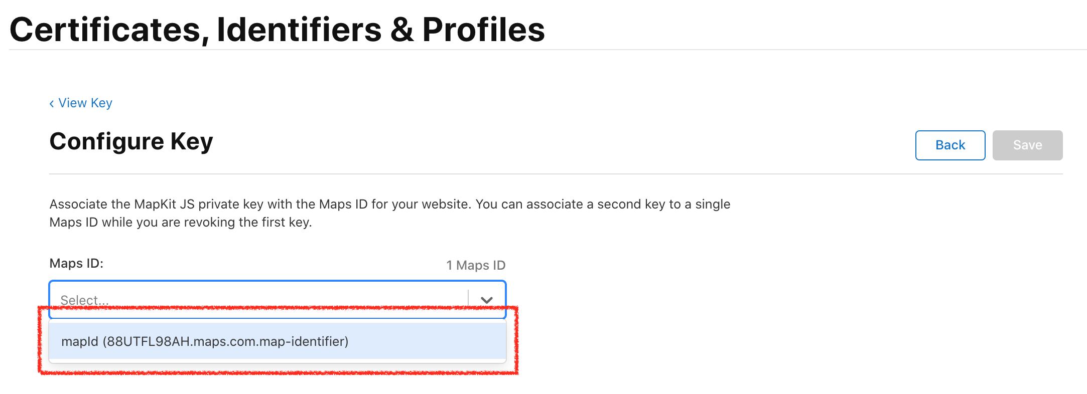 Configure key