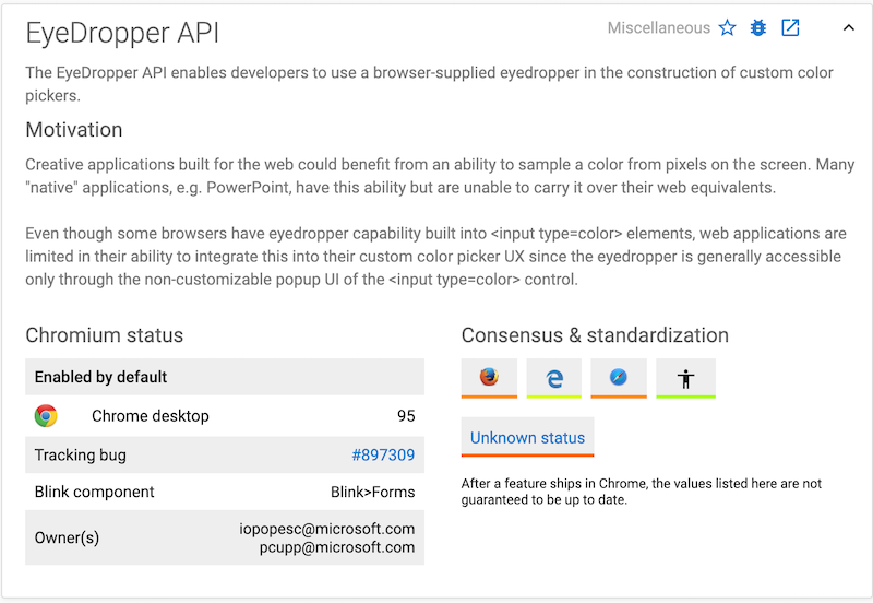 Eyedropper API status