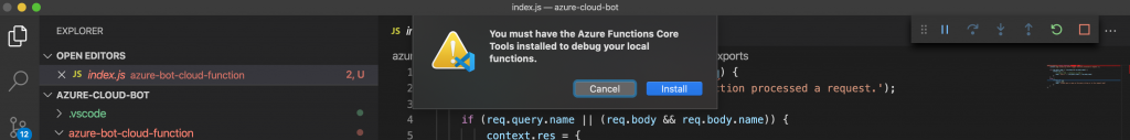 Install Azure Function Core Tools