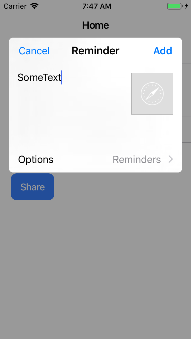 Data for share in IOS reminders 1