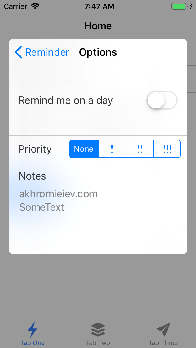 Data for share in IOS reminders 2